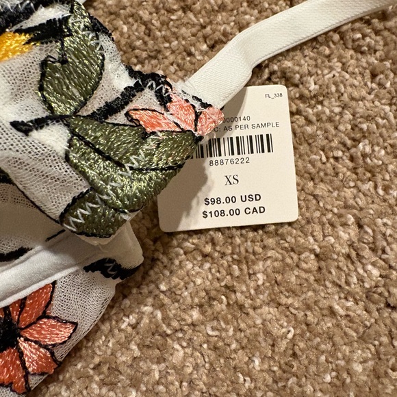 By Anthropologie Floral Mesh Bodysuit - NWT - XS - Picture 6 of 8